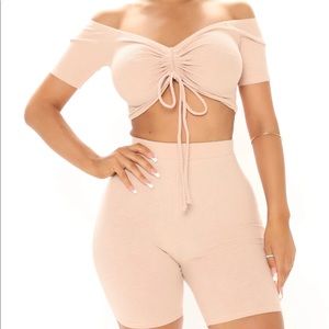 2 piece biker short set